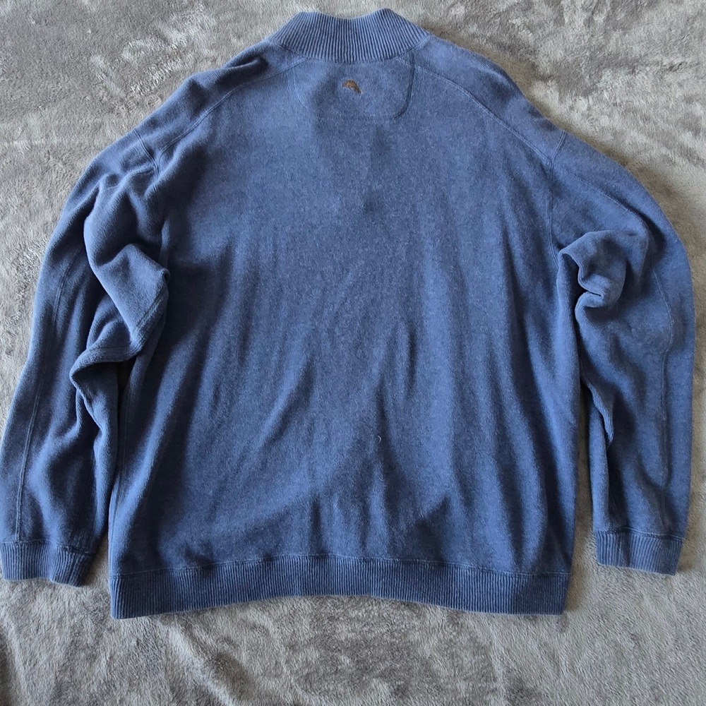 Tommy Bahama Reversible Quarter Zip Pullover Mens 2XL Blue Gray Coastal Comfort - Picture 7 of 16